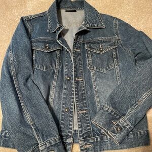 DKNY Jeans Denim Blue Jean Trucker Jacket Large Women’s